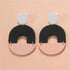 Attractive Geometric Round Square Acrylic Earrings for Women And Girls - Unique Design Long Dangle Drop Earrings - 8