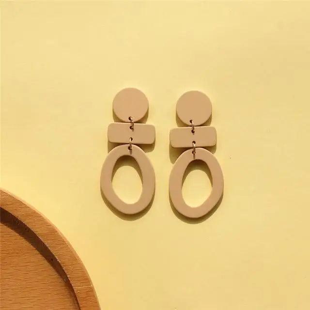 Attractive Geometric Round Square Acrylic Earrings for Women And Girls - Unique Design Long Dangle Drop Earrings - 12