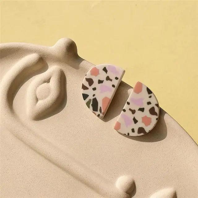 Attractive Geometric Round Square Acrylic Earrings for Women And Girls - Unique Design Long Dangle Drop Earrings - 4