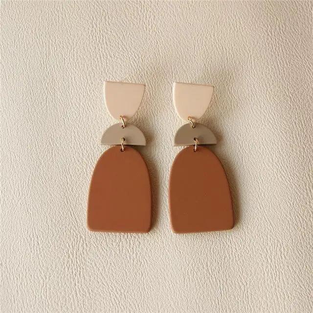 Attractive Geometric Round Square Acrylic Earrings for Women And Girls - Unique Design Long Dangle Drop Earrings - 13