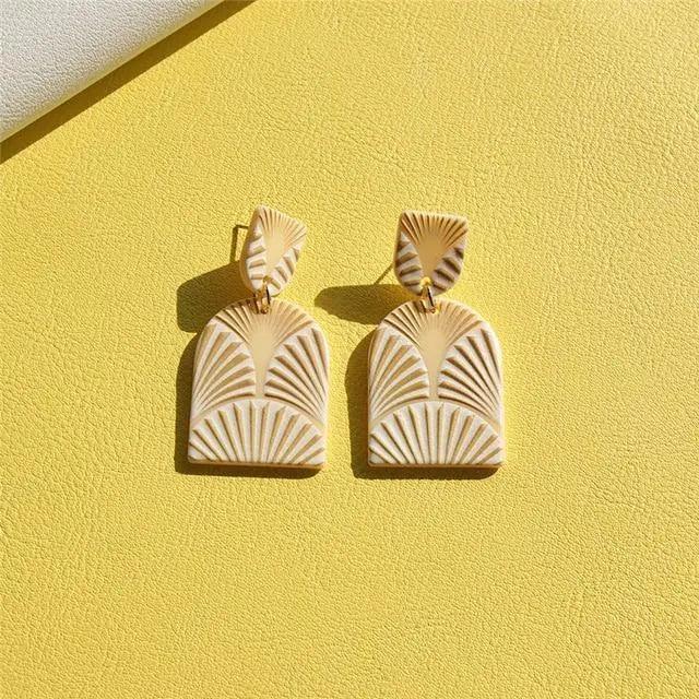 Attractive Geometric Round Square Acrylic Earrings for Women And Girls - Unique Design Long Dangle Drop Earrings - 3