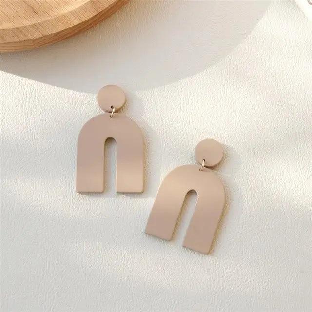 Attractive Geometric Round Square Acrylic Earrings for Women And Girls - Unique Design Long Dangle Drop Earrings - 2