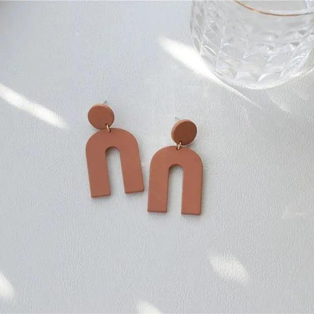 Attractive Geometric Round Square Acrylic Earrings for Women And Girls - Unique Design Long Dangle Drop Earrings - 17
