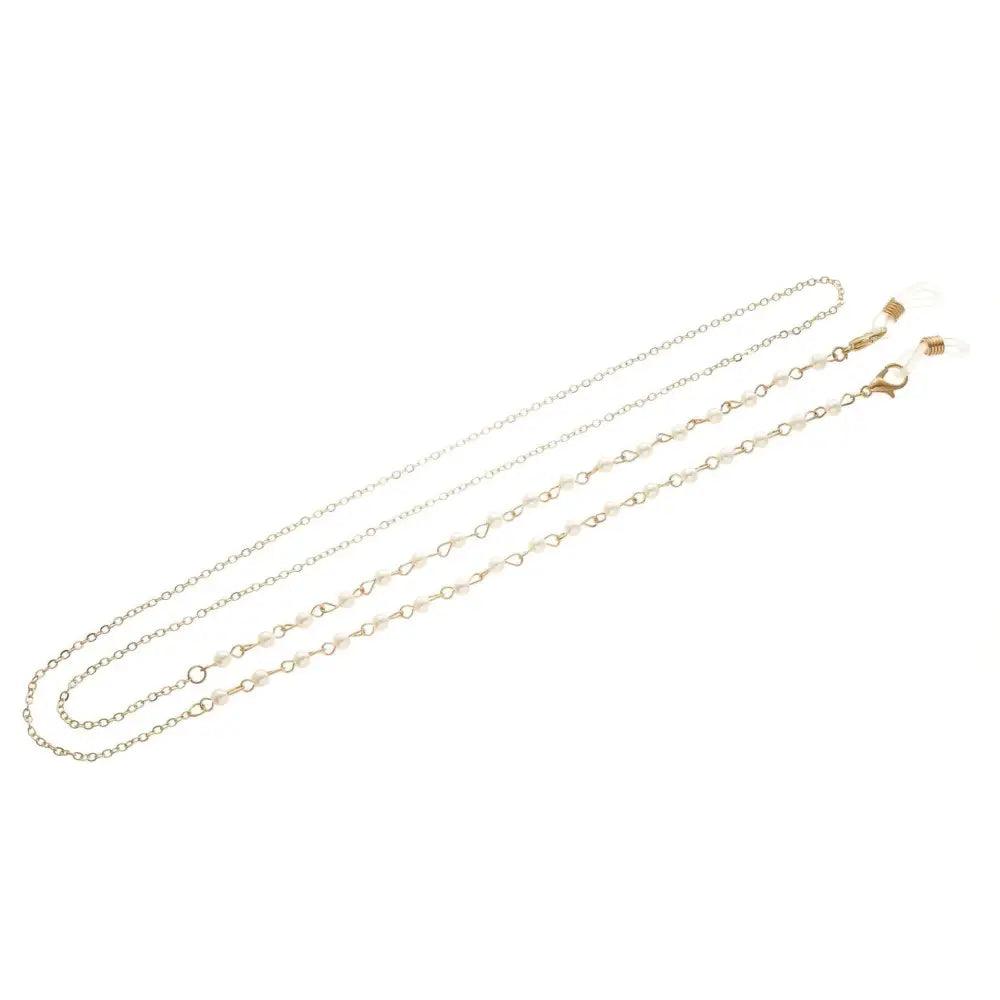 Attractive Glasses Chain for Women Metal Sunglasses Cords Casual Pearl Beaded Eyeglass Chain For Women - STEVVEX Juwelery - attractive glasses chain, bead sunglass chain, beaded chain, Casual Pearl Beaded Eyeglass chain, glasses chain, women sunglasses chain - Stevvex.com