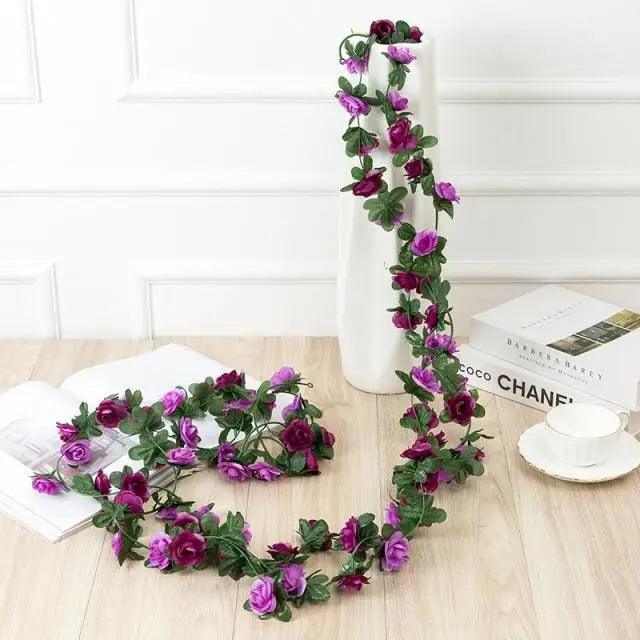 Beautifully Designed 250CM Rose Artificial Flowers Christmas Garland for Wedding Home Room Decoration Spring Autumn