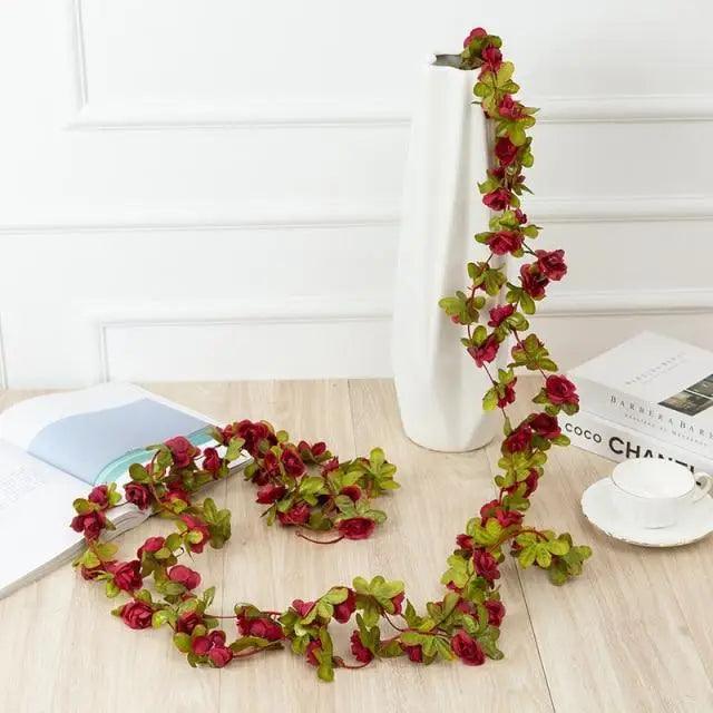 Beautifully Designed 250CM Rose Artificial Flowers Christmas Garland for Wedding Home Room Decoration Spring Autumn