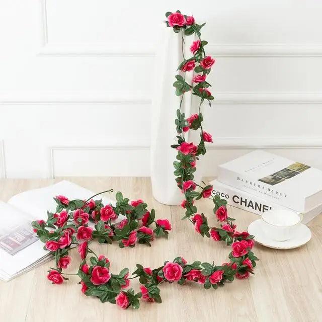 Beautifully Designed 250CM Rose Artificial Flowers Christmas Garland for Wedding Home Room Decoration Spring Autumn
