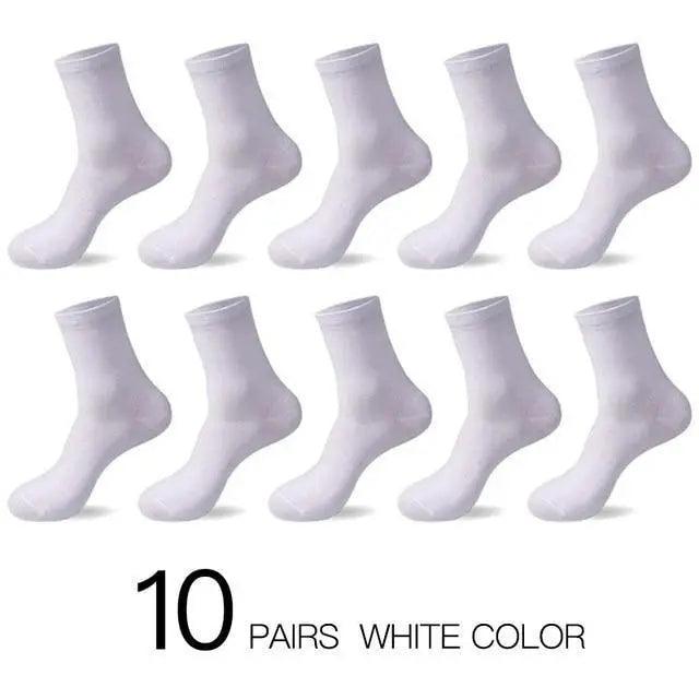 Business Simple White Cotton Socks 10 Pairs Men Breathable Socks Spring Summer Socks for Men Heavy Duty Reinforced