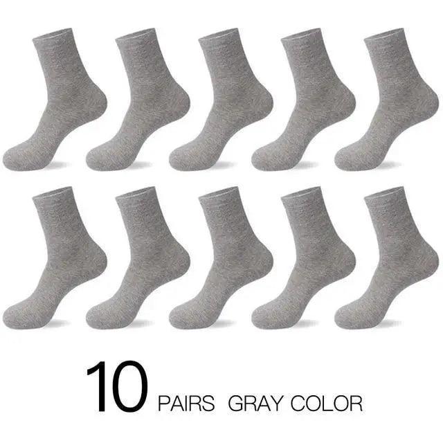 Business Simple White Cotton Socks 10 Pairs Men Breathable Socks Spring Summer Socks for Men Heavy Duty Reinforced