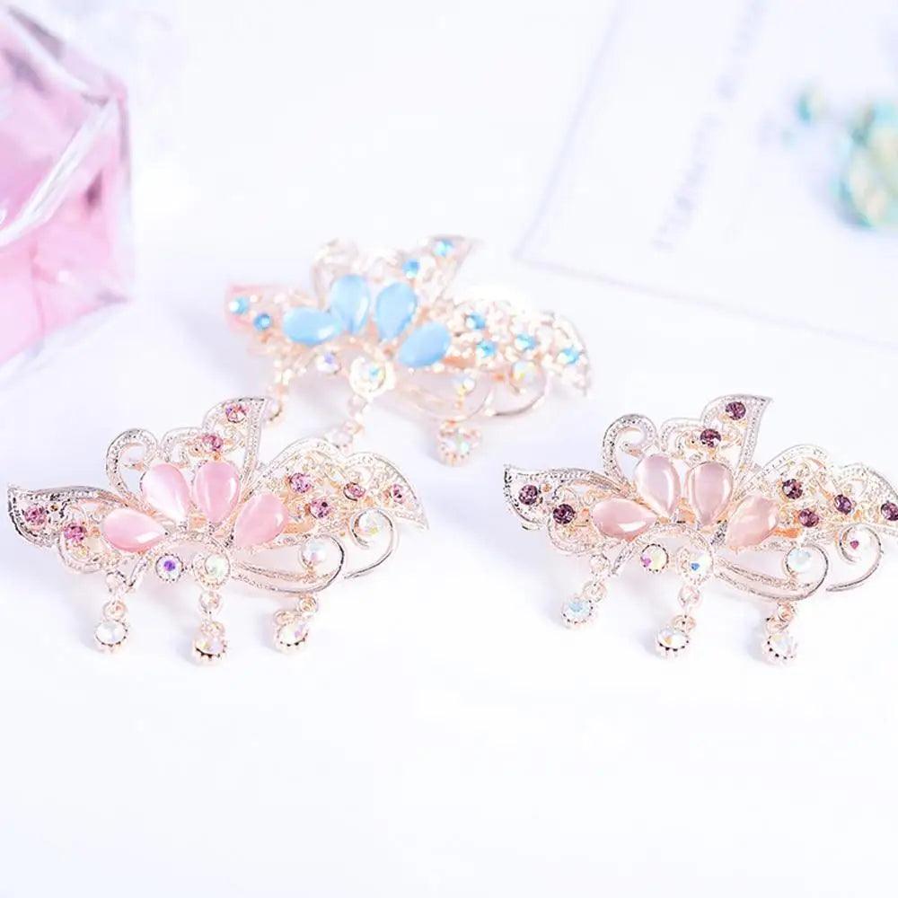 Charming Shiny Rhinestone Flower Hair Clip For Women Fashion Beautiful Multicolor Hairpins New Design Hair Clips