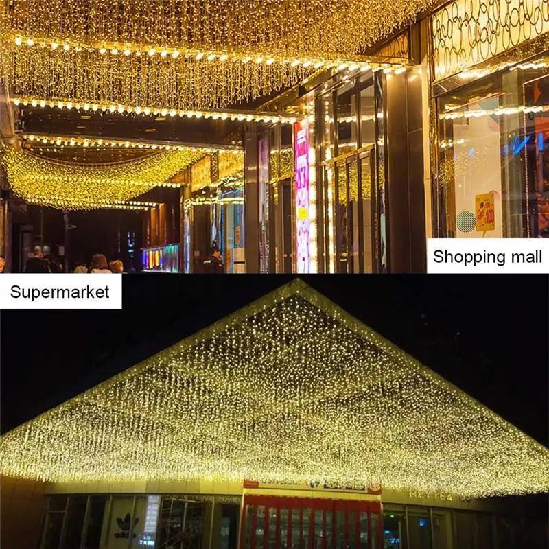 Classic And Charming Christmas LED Lights Waterfall Outdoor Decoration 5M droop 0.4 - 0.6m Led Lights Curtain String