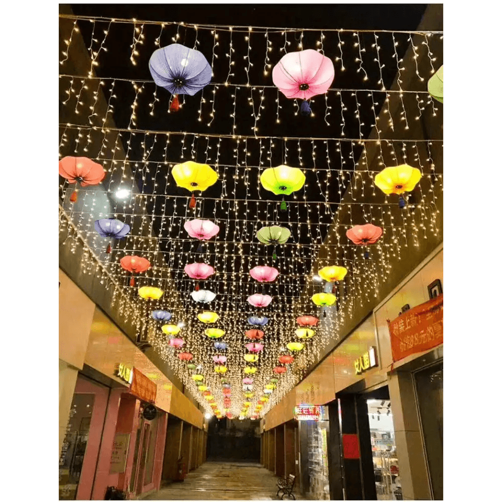 Classic And Charming Christmas LED Lights Waterfall Outdoor Decoration 5M droop 0.4 - 0.6m Led Lights Curtain String