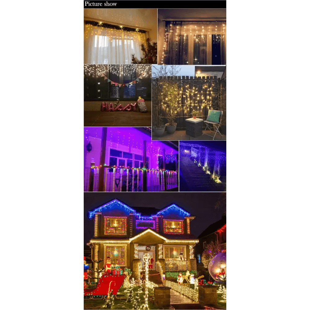 Classic And Charming Christmas LED Lights Waterfall Outdoor Decoration 5M droop 0.4 - 0.6m Led Lights Curtain String