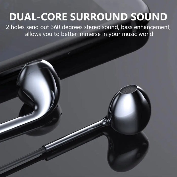 Classic Stereo 3.5mm Wired Control Earphone Stereo Headphones With Control Noise Isolating - Black - STIL9876KJHYY
