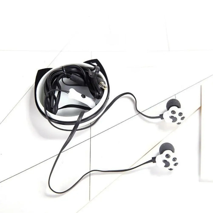 Colorful Cartoon Cute Cat Claw Earphones 3.5mm Jack Wired Simple Earphone Storage Modern Case Stereo in - Ear Headphone