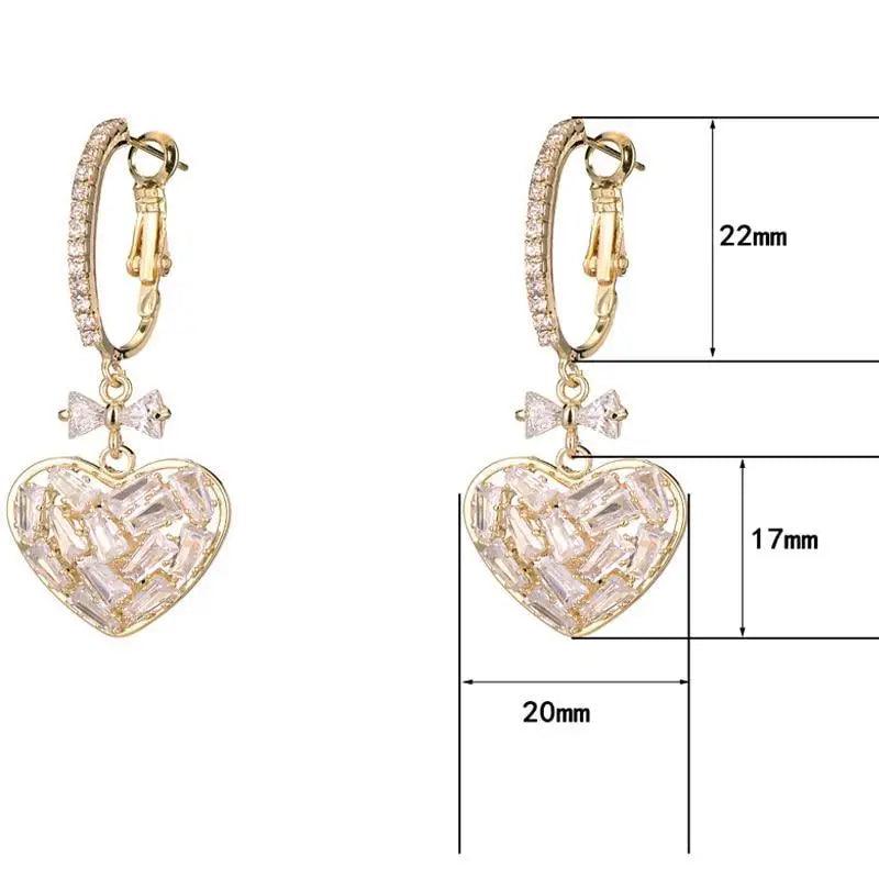 Crystal Drop Earrings Sparkling Gold Color Bridal Luxury Fashionable Jewelry For Womwn And Girls - Wedding Gift Jewelry