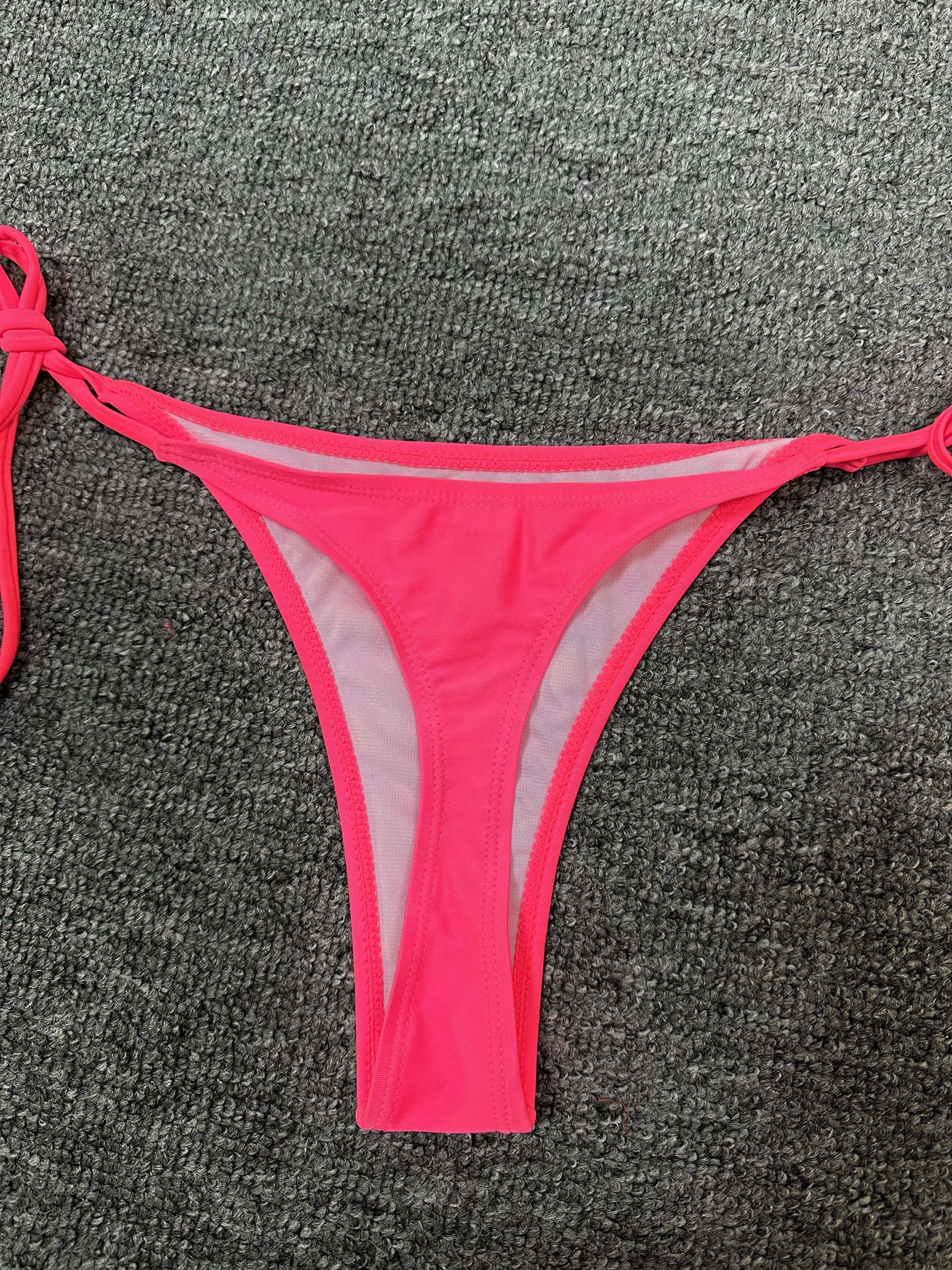 Bikini Leopard Print 2 Piece Swimsuit for Women – High Cut Lace-Up Backless Flattering Bikini Set with Halter Spaghetti Strap – Stretchy Sexy and Stylish Swimwear for Pool Beach and Summer Vacation