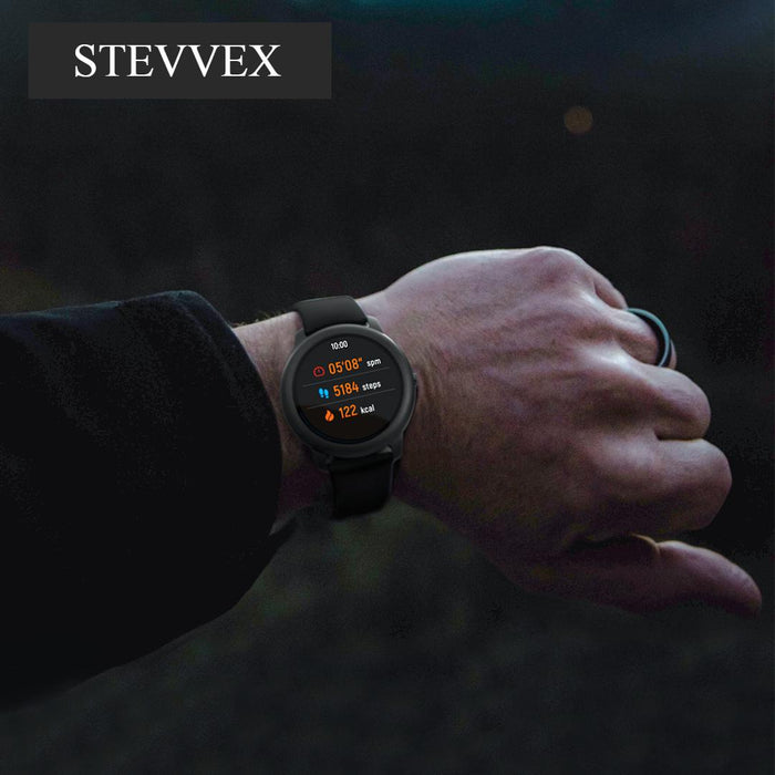 STEVVEX Solar Smart Watch  Sport Metal Heart Rate Sleep Monitor IP 68 Waterproof iOS Android Global Version