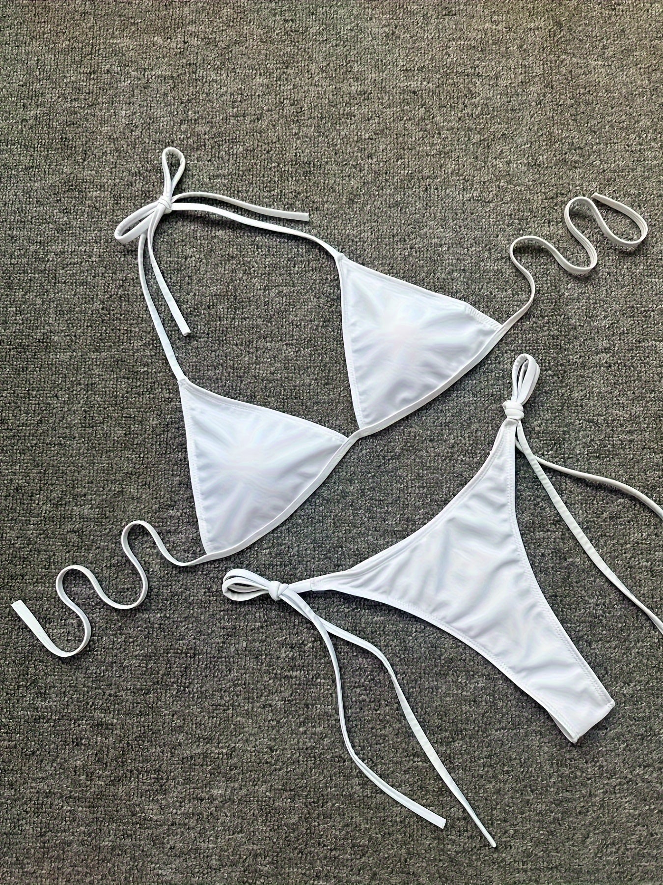 Bikini Leopard Print 2 Piece Swimsuit for Women – High Cut Lace-Up Backless Flattering Bikini Set with Halter Spaghetti Strap – Stretchy Sexy and Stylish Swimwear for Pool Beach and Summer Vacation