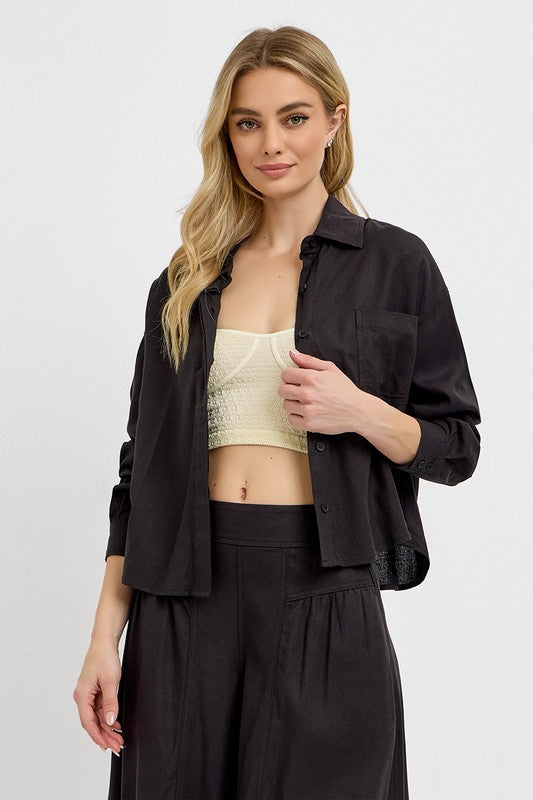 Button Down Long Sleeve Shirt For Women – Comfortable Elevated Fashionable Basics with Everyday Appeal