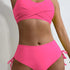 Bikini Twist Front V Neck High Waist 2 Piece Bikini Set for Women – Stretchy Tie Back Swimsuit with Drawstring Lace Up and Comfortable Fit – Trendy Solid Color Swimwear for Beach Days Pool Parties and Summer Vacations