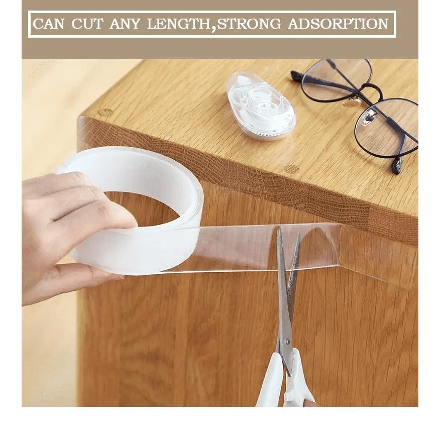 Double Sided Magic Transparent Reusable Waterproof Easy Use Tape Home Accessories Useful Multipurpose Tapes - STEVVEX Gadgets - 739, Double Sided Reusable Tape, Double Sided Transparent Tape, Double Sided Magic Tape, Double Sided Tape, Double Sided Waterproof Tape, Home Accessories, Multipurpose Tape, Reusable Tape, Reusable Tapes, Reusable Waterproof Tape, Tape, Tapes, Waterproof Tape - Stevvex.com