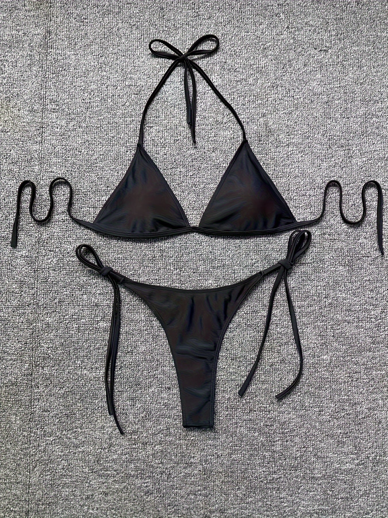 Bikini Leopard Print 2 Piece Swimsuit for Women – High Cut Lace-Up Backless Flattering Bikini Set with Halter Spaghetti Strap – Stretchy Sexy and Stylish Swimwear for Pool Beach and Summer Vacation