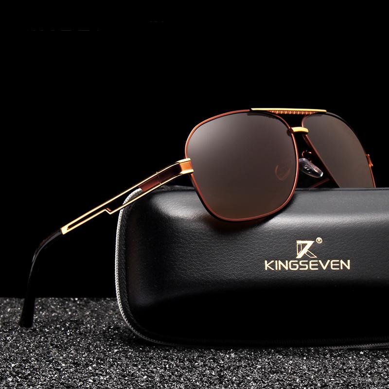 Luxury NEW Model Business  Men Square Polarized Sunglasses Male Eyewear Aviation Alloy Frame With UV400 Protection and High Quality Metal Frame