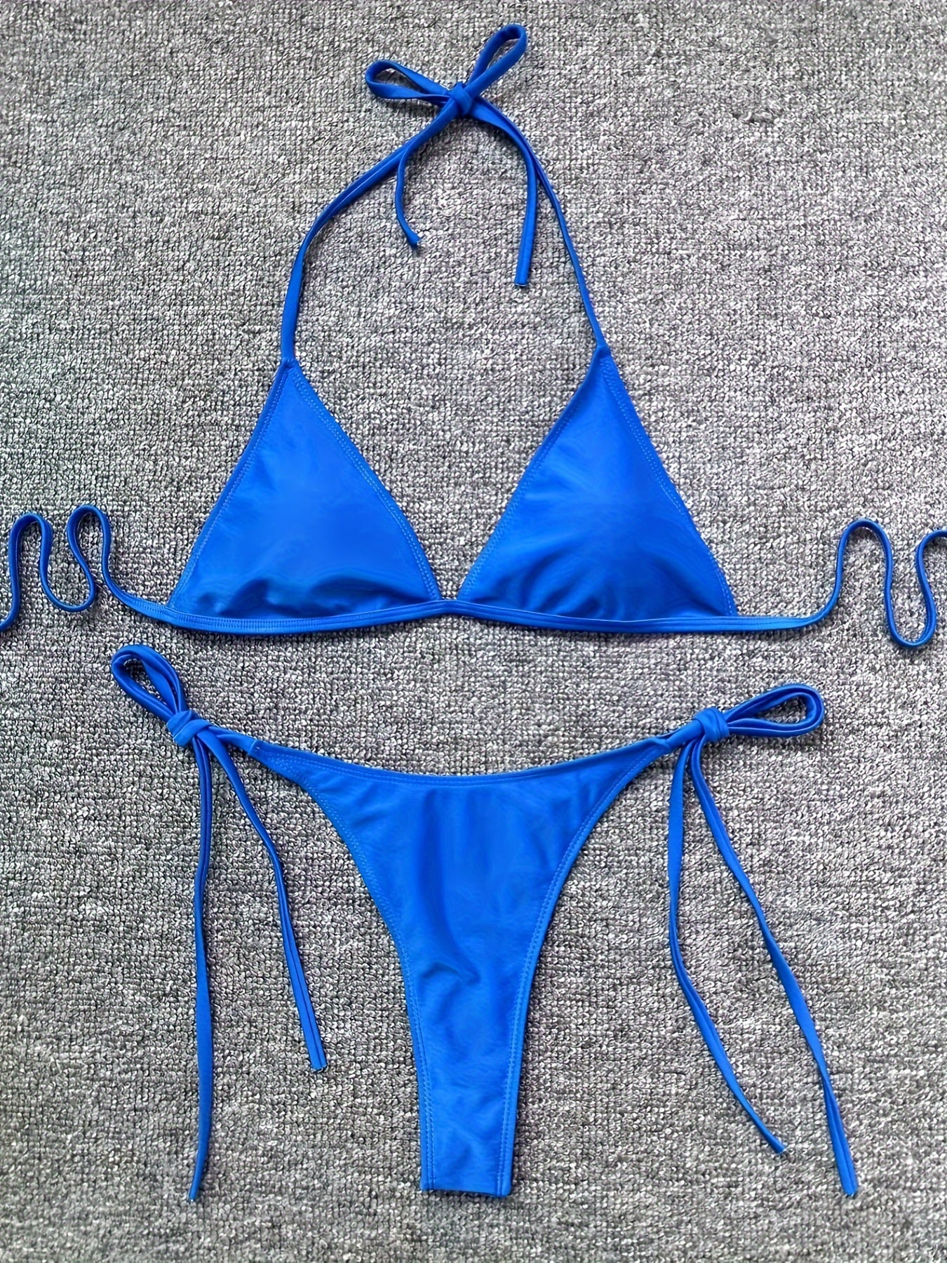 Bikini Leopard Print 2 Piece Swimsuit for Women – High Cut Lace-Up Backless Flattering Bikini Set with Halter Spaghetti Strap – Stretchy Sexy and Stylish Swimwear for Pool Beach and Summer Vacation