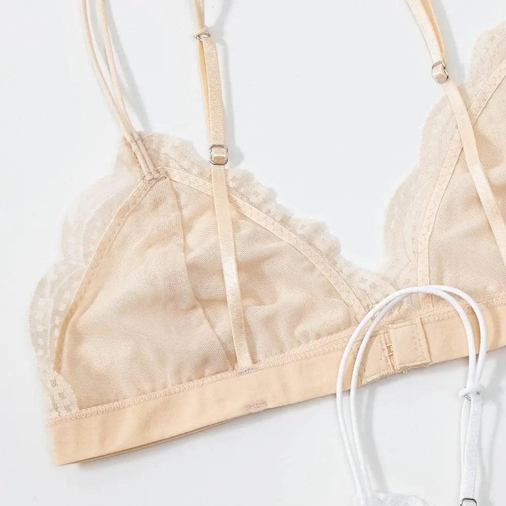 Elegance Lace Thin Triangle Bra For Women Wireless Lingerie Transparent Solid White/Black - ALLURELATION - 570, attractive Bra, Best Selling ladies Undergarments, Bra, Bra for Girls, Bra For Ladies, Bra for Women, Bridal Under garments set, Elegance Undergarments, Fancy Bra, High Quality Bra, Lace Thin Triangle Bra, Ladies Undergarments, Luxury Bra, skin friendly bra, Trendy Triangle Bra, Wedding Bra set, wireless Lingerie Underwear - Stevvex.com