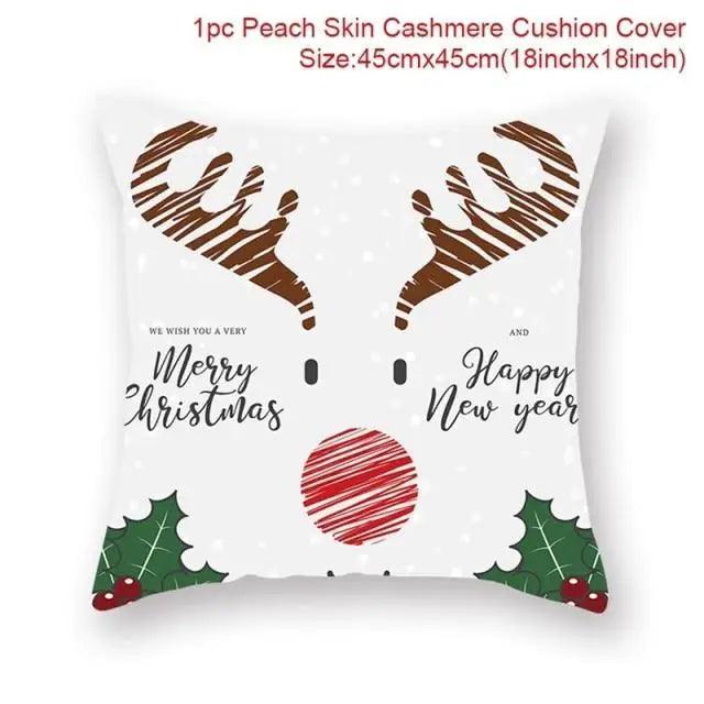 Elegance Merry Christmas Cushion Cover Santa Claus Elk Christmas Decoration For Home Christmas Ornaments Gift - 29