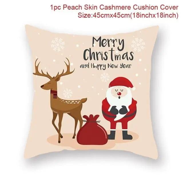 Elegance Merry Christmas Cushion Cover Santa Claus Elk Christmas Decoration For Home Christmas Ornaments Gift - 11