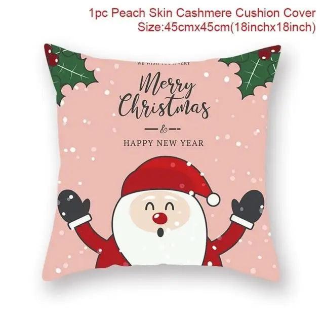 Elegance Merry Christmas Cushion Cover Santa Claus Elk Christmas Decoration For Home Christmas Ornaments Gift - 25