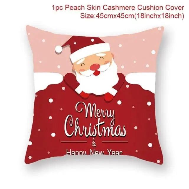 Elegance Merry Christmas Cushion Cover Santa Claus Elk Christmas Decoration For Home Christmas Ornaments Gift - 26