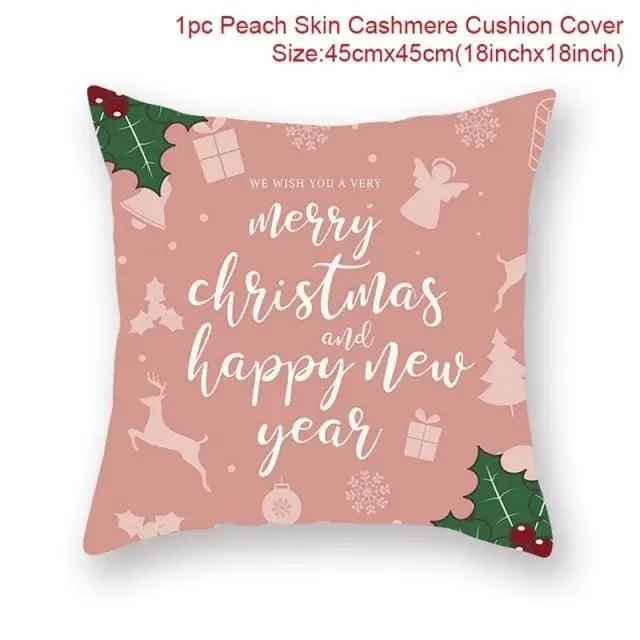 Elegance Merry Christmas Cushion Cover Santa Claus Elk Christmas Decoration For Home Christmas Ornaments Gift - 23