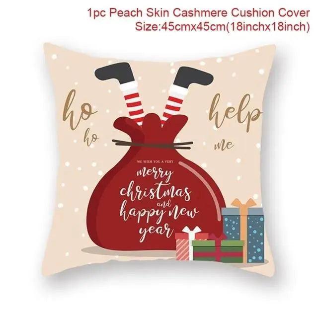 Elegance Merry Christmas Cushion Cover Santa Claus Elk Christmas Decoration For Home Christmas Ornaments Gift - 13