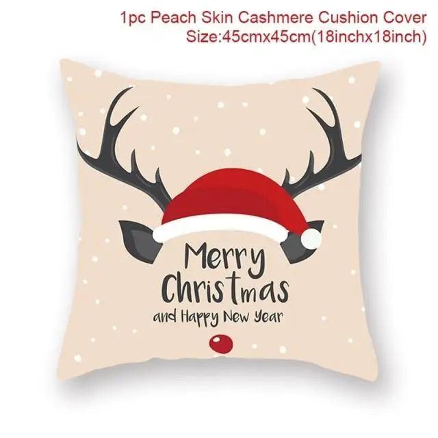 Elegance Merry Christmas Cushion Cover Santa Claus Elk Christmas Decoration For Home Christmas Ornaments Gift - 19