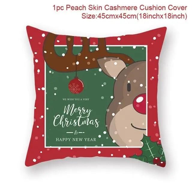 Elegance Merry Christmas Cushion Cover Santa Claus Elk Christmas Decoration For Home Christmas Ornaments Gift - 28