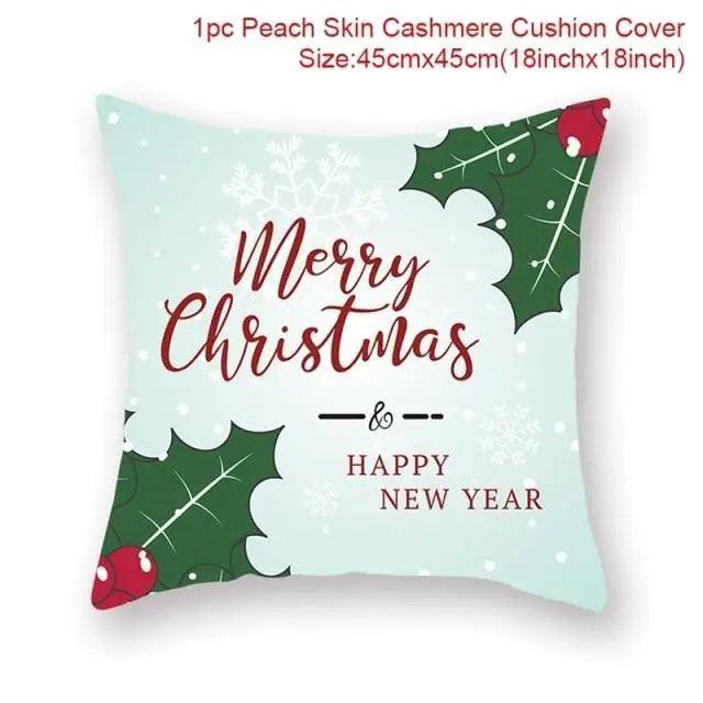 Elegance Merry Christmas Cushion Cover Santa Claus Elk Christmas Decoration For Home Christmas Ornaments Gift - 31