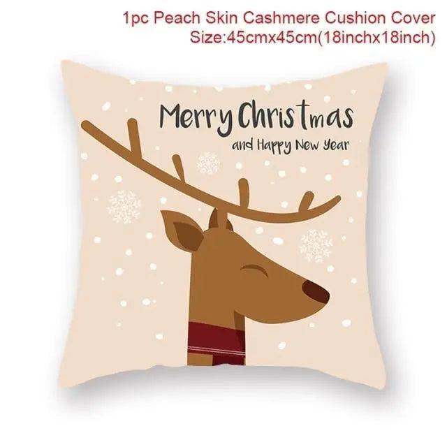 Elegance Merry Christmas Cushion Cover Santa Claus Elk Christmas Decoration For Home Christmas Ornaments Gift - 3