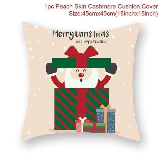 Elegance Merry Christmas Cushion Cover Santa Claus Elk Christmas Decoration For Home Christmas Ornaments Gift - 14