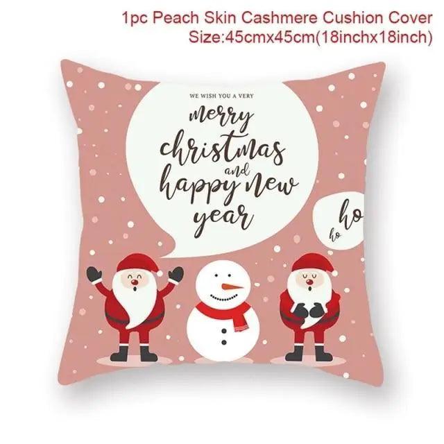 Elegance Merry Christmas Cushion Cover Santa Claus Elk Christmas Decoration For Home Christmas Ornaments Gift - 21