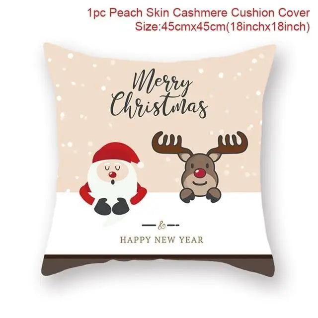 Elegance Merry Christmas Cushion Cover Santa Claus Elk Christmas Decoration For Home Christmas Ornaments Gift - 18