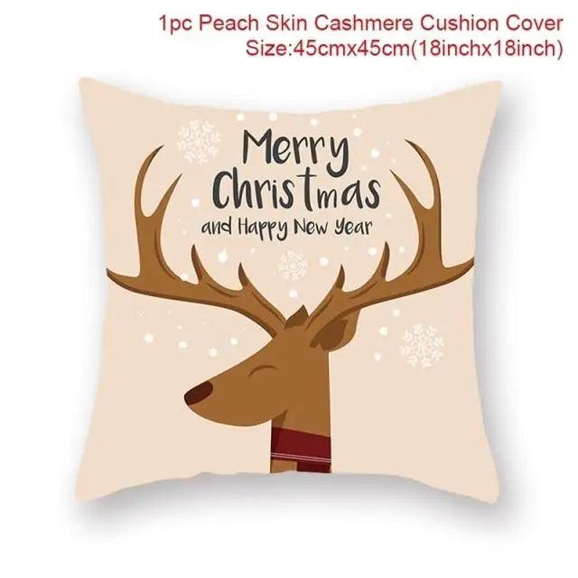 Elegance Merry Christmas Cushion Cover Santa Claus Elk Christmas Decoration For Home Christmas Ornaments Gift - 2