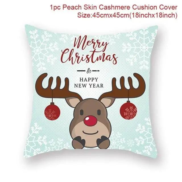 Elegance Merry Christmas Cushion Cover Santa Claus Elk Christmas Decoration For Home Christmas Ornaments Gift - 30