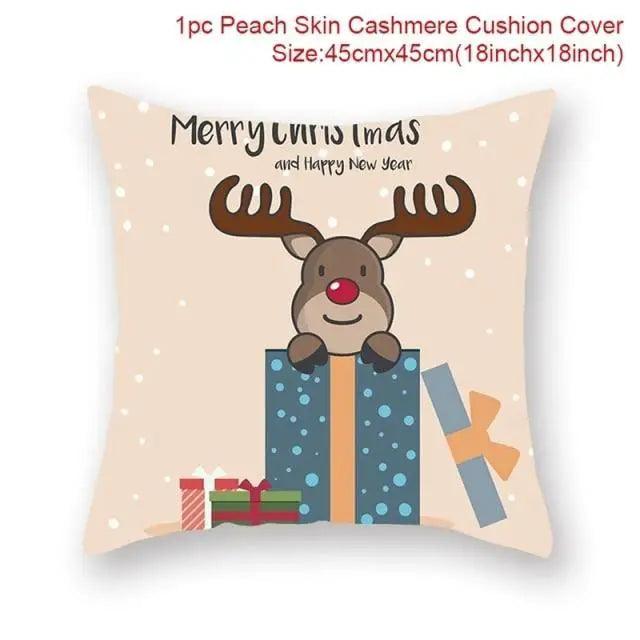 Elegance Merry Christmas Cushion Cover Santa Claus Elk Christmas Decoration For Home Christmas Ornaments Gift - 15