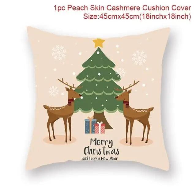 Elegance Merry Christmas Cushion Cover Santa Claus Elk Christmas Decoration For Home Christmas Ornaments Gift - 9