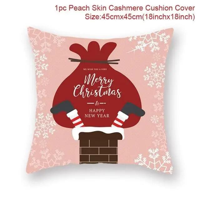 Elegance Merry Christmas Cushion Cover Santa Claus Elk Christmas Decoration For Home Christmas Ornaments Gift - 24