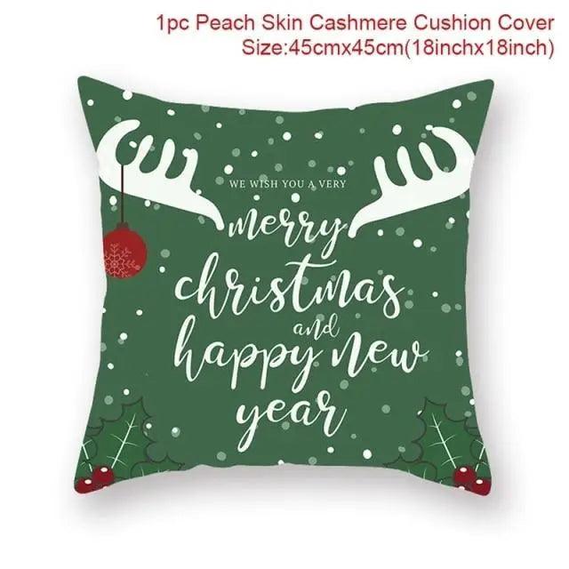 Elegance Merry Christmas Cushion Cover Santa Claus Elk Christmas Decoration For Home Christmas Ornaments Gift - 32