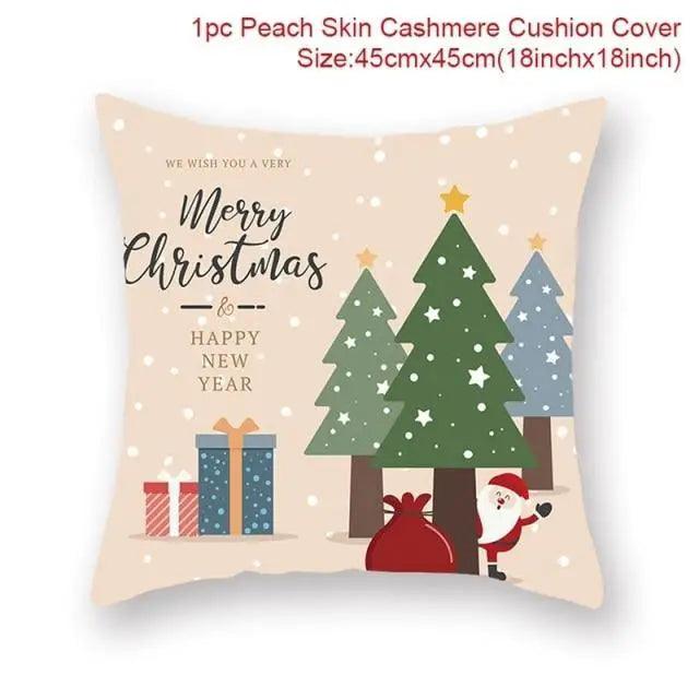Elegance Merry Christmas Cushion Cover Santa Claus Elk Christmas Decoration For Home Christmas Ornaments Gift - 10
